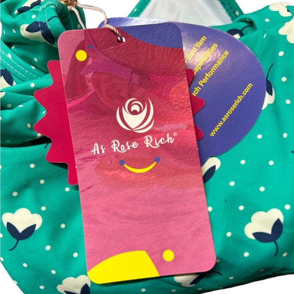 AS ROSE RICH Girls size 14 Swimsuit Ruffle One Piece Bathing Suits UPF50+ NWT - Picture 8 of 10